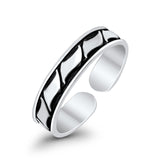 Bali Design Toe Ring Adjustable Band For Women 925 Sterling Silver (4mm)