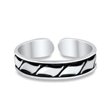 Bali Design Toe Ring Adjustable Band For Women 925 Sterling Silver (4mm)