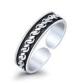 Bali Design Oxidized Toe Ring Adjustable Band for Women 925 Sterling Silver (4mm)