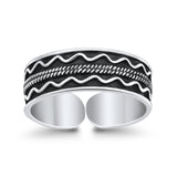Adjustable Silver Bali Design Toe Ring Band 925 Sterling Silver (5mm)