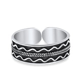 Adjustable Silver Bali Design Toe Ring Band 925 Sterling Silver (5mm)