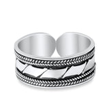 Bali Design Toe Ring For Women Adjustable Band 925 Sterling Silver (6mm)