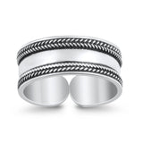 Adjustable Bali Design Toe Ring Band For Women 925 Sterling Silver (7mm)