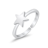 Adjustable Star Toe Ring Band 925 Sterling Silver For Women (6mm)