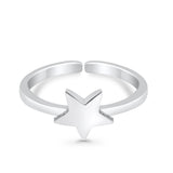 Adjustable Star Toe Ring Band 925 Sterling Silver For Women (6mm)