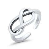 Adjustable Knot Shape Plain Toe Ring Band 925 Sterling Silver (7mm)