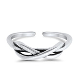 Infinity Toe Ring Band Adjustable 925 Sterling Silver (3.5mm)