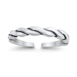 Adjustable Rope Toe Ring Band 925 Sterling Silver For Women (3mm)