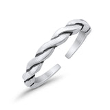 Adjustable Rope Toe Ring Band 925 Sterling Silver For Women (3mm)