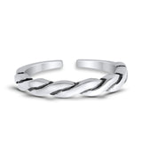 Adjustable Rope Toe Ring Band 925 Sterling Silver For Women (3mm)