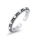 Bali Toe Ring Band Adjustable 925 Sterling Silver For Women (2mm)