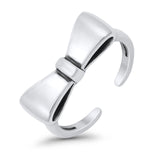 Bow Toe Band Ring Adjustable 925 Sterling Silver (5mm)