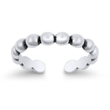 Beads Toe Ring Adjustable Band 925 Sterling Silver (3mm)