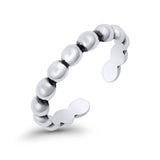 Beads Toe Ring Adjustable Band 925 Sterling Silver (3mm)