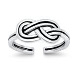 Adjustable Knot Toe Ring Band 925 Sterling Silver (7mm)