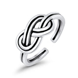 Adjustable Knot Toe Ring Band 925 Sterling Silver (7mm)