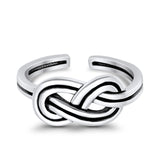 Adjustable Knot Toe Ring Band 925 Sterling Silver (7mm)