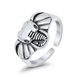 Elephant Head Toe Ring Adjustable Band 925 Sterling Silver (9mm)