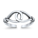 Adjustable Loop Toe Ring Band 925 Sterling Silver (7mm)