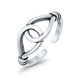 Adjustable Loop Toe Ring Band 925 Sterling Silver (7mm)