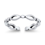 Silver Toe Ring Oxidized Finish Adjustable Band 925 Sterling Silver (3mm)