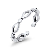 Silver Toe Ring Oxidized Finish Adjustable Band 925 Sterling Silver (3mm)