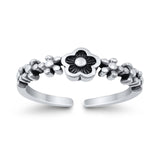 Adjustable Flowers Toe Ring Band 925 Sterling Silver For Women (5mm)