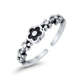 Adjustable Flowers Toe Ring Band 925 Sterling Silver For Women (5mm)