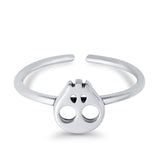 Skull Toe Ring Adjustable Band 925 Sterling Silver (7mm)