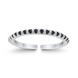 Silver Toe Ring Finish Oxidized Adjustable Band 925 Sterling Silver (1.5mm)