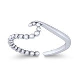 Wave Toe Ring Adjustable Band 925 Sterling Silver (5mm)