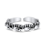 Adjustable Elephants Toe Ring Band 925 Sterling Silver (4mm)