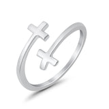 Crosses Adjustable Toe Ring 925 Sterling Silver for Women (8mm)