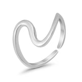 High Polish Toe Ring Band Adjustable 925 Sterling Silver Toe Finger Ring (10mm)