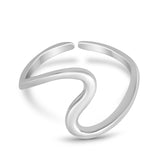 High Polish Toe Ring Band Adjustable 925 Sterling Silver Toe Finger Ring (10mm)