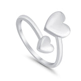 Adjustable Hearts Toe Ring 925 Sterling Silver for Women (10mm)