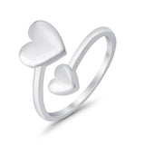 Adjustable Hearts Toe Ring 925 Sterling Silver for Women (10mm)