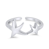 Awesome Starfish Adjustable Toe Ring 925 Sterling Silver for Womens (14mm)