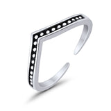 V Shape Toe Ring Adjustable Band 925 Sterling Silver (4mm)