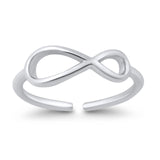 Infinity Adjustable Toe Ring Band 925 Sterling Silver (5mm)