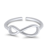 Infinity Adjustable Toe Ring Band 925 Sterling Silver (5mm)