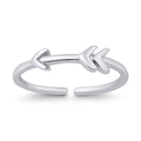 Arrow Plain Toe Ring Adjustable Band 925 Sterling Silver (4mm)
