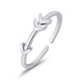 Arrow Plain Toe Ring Adjustable Band 925 Sterling Silver (4mm)