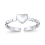 Heart Promise Toe Ring Adjustable 925 Sterling Silver (5mm)