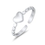 Heart Promise Toe Ring Adjustable 925 Sterling Silver (5mm)