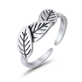 Adjustable Leaves Toe Ring Band 925 Sterling Silver For Women (5mm)