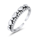 Hearts Toe Ring Band 925 Sterling Silver For Women (3.5MM)