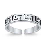 Aztec Adjustable Toe Ring  Oxidized 925 Sterling Silver (4mm)
