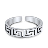 Aztec Adjustable Toe Ring  Oxidized 925 Sterling Silver (4mm)