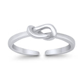 Infinity Tangled Knot Toe Ring Adjustable Band 925 Sterling Silver (3.5mm)